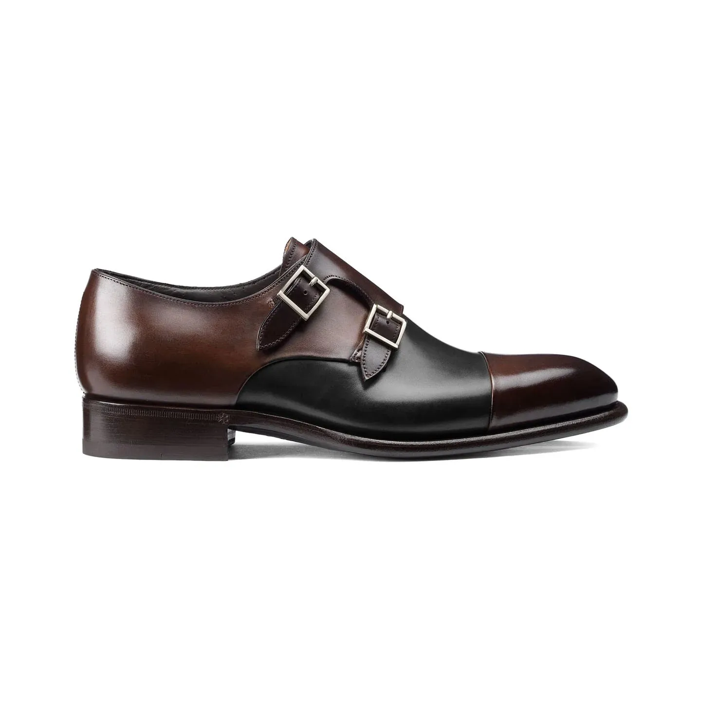 -Brown and Black Leather Castle Monk Straps
