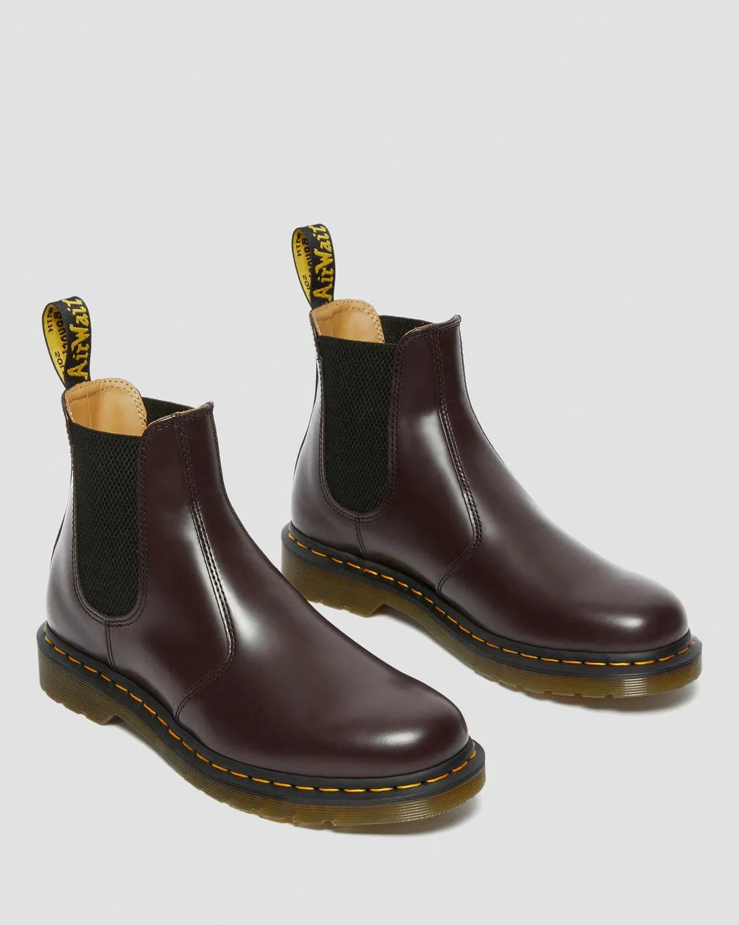 2976 Chelsea Burgundy Yellow Stitch Smooth Leather Boots