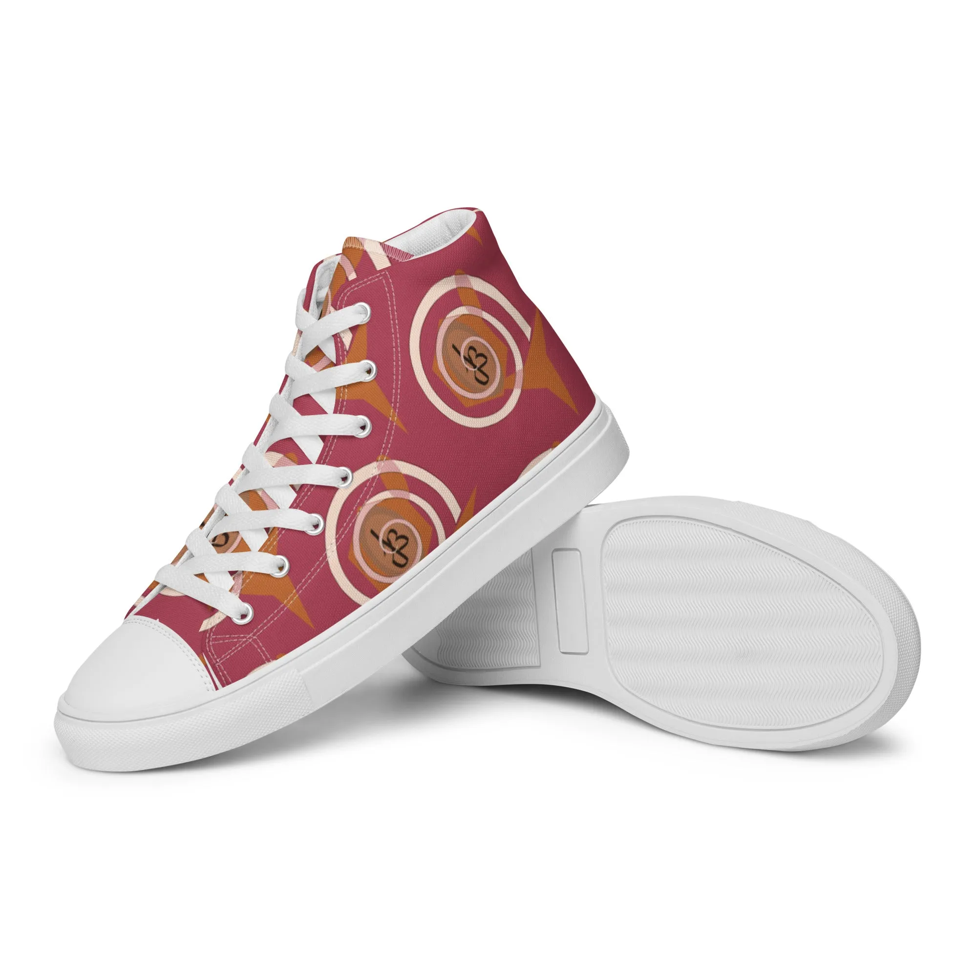 AJBeneficial Women’s Pink high top canvas shoes