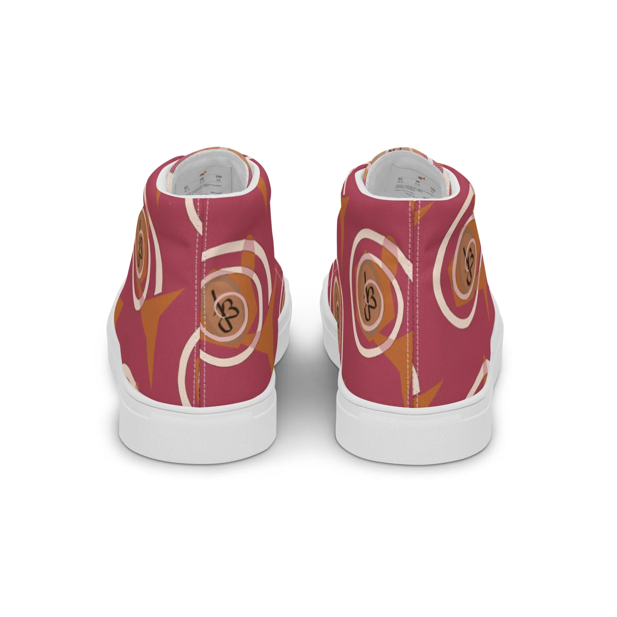 AJBeneficial Women’s Pink high top canvas shoes