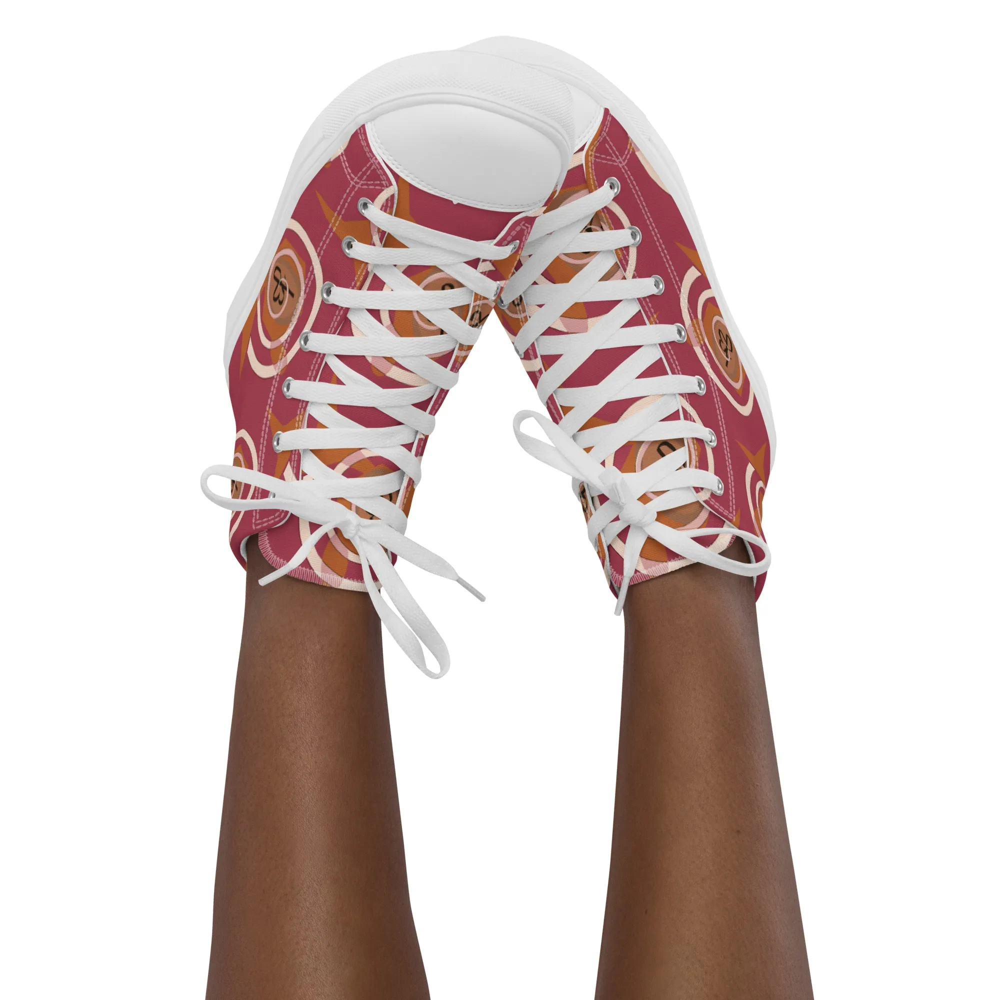 AJBeneficial Women’s Pink high top canvas shoes
