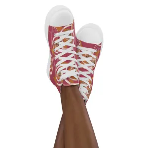 AJBeneficial Women’s Pink high top canvas shoes