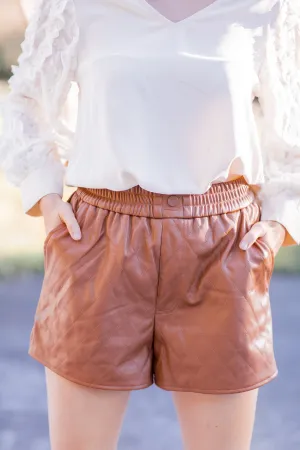 All In Time Quilted Shorts Camel