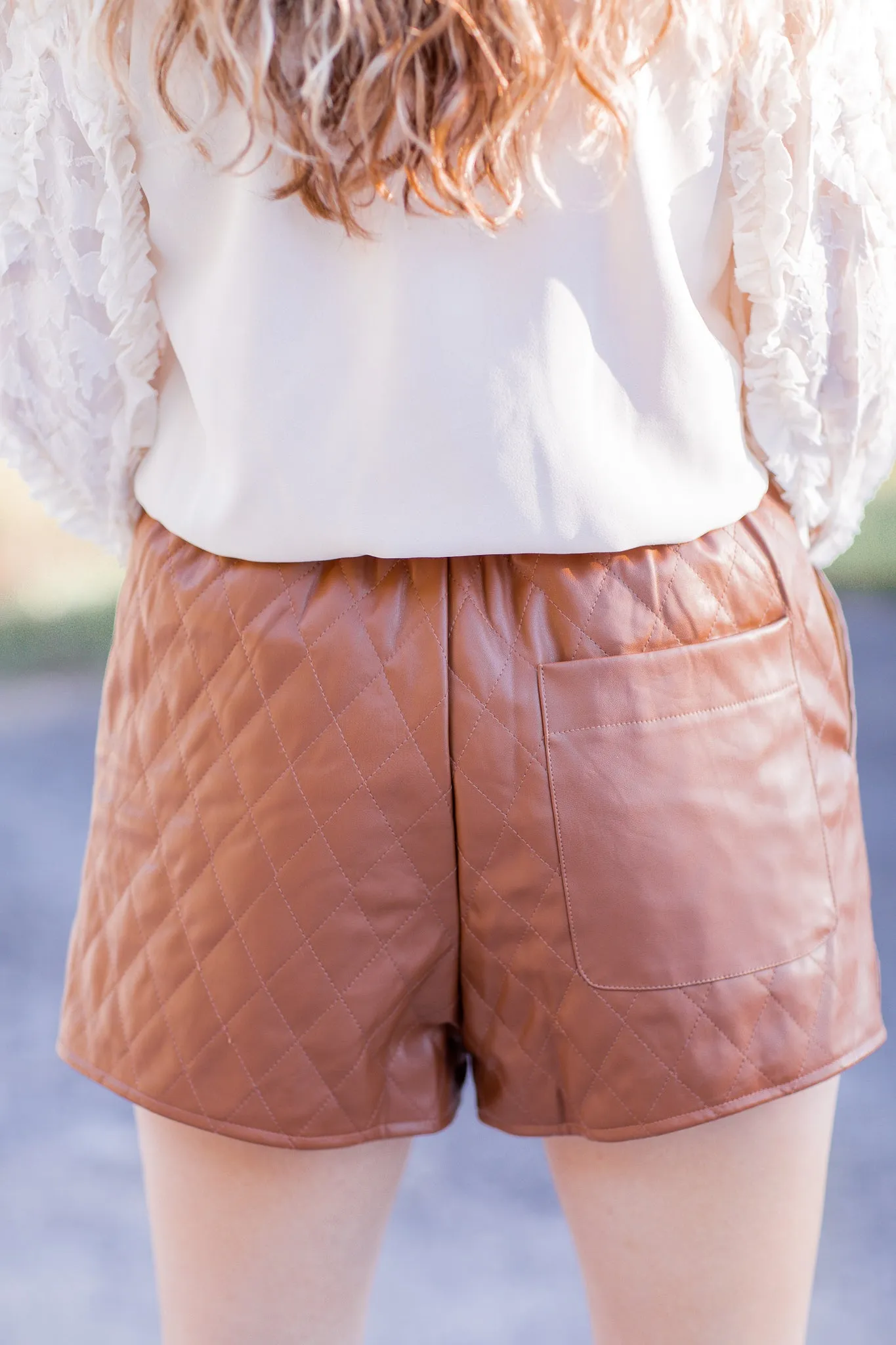All In Time Quilted Shorts Camel