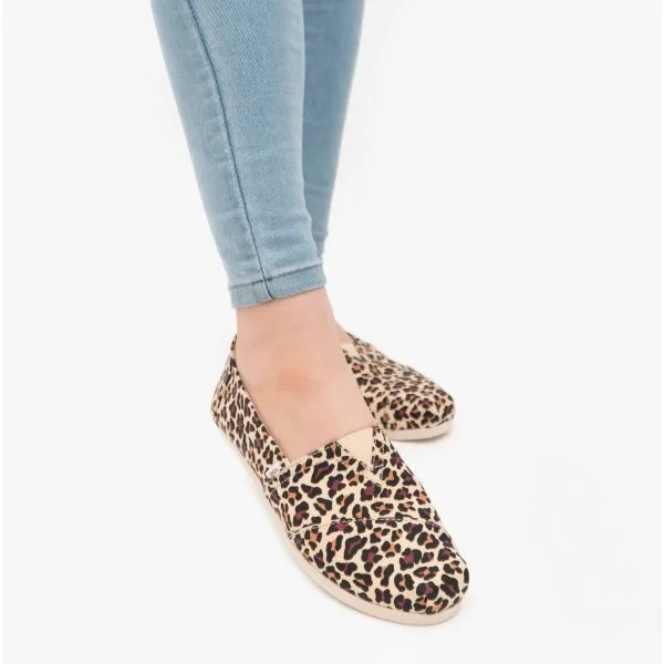 ALPARGATA Ladies Canvas Espadrilles Beige/Leopard