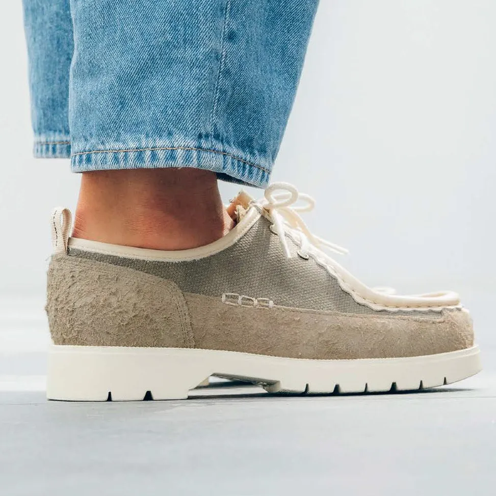 Bastille TC Suede Canvas Derby Shoes - Taupe/Beige