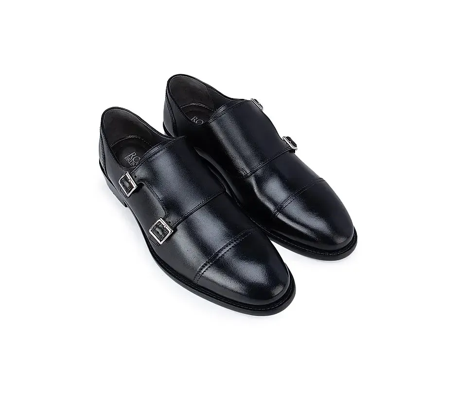 Black Plain Monk Straps