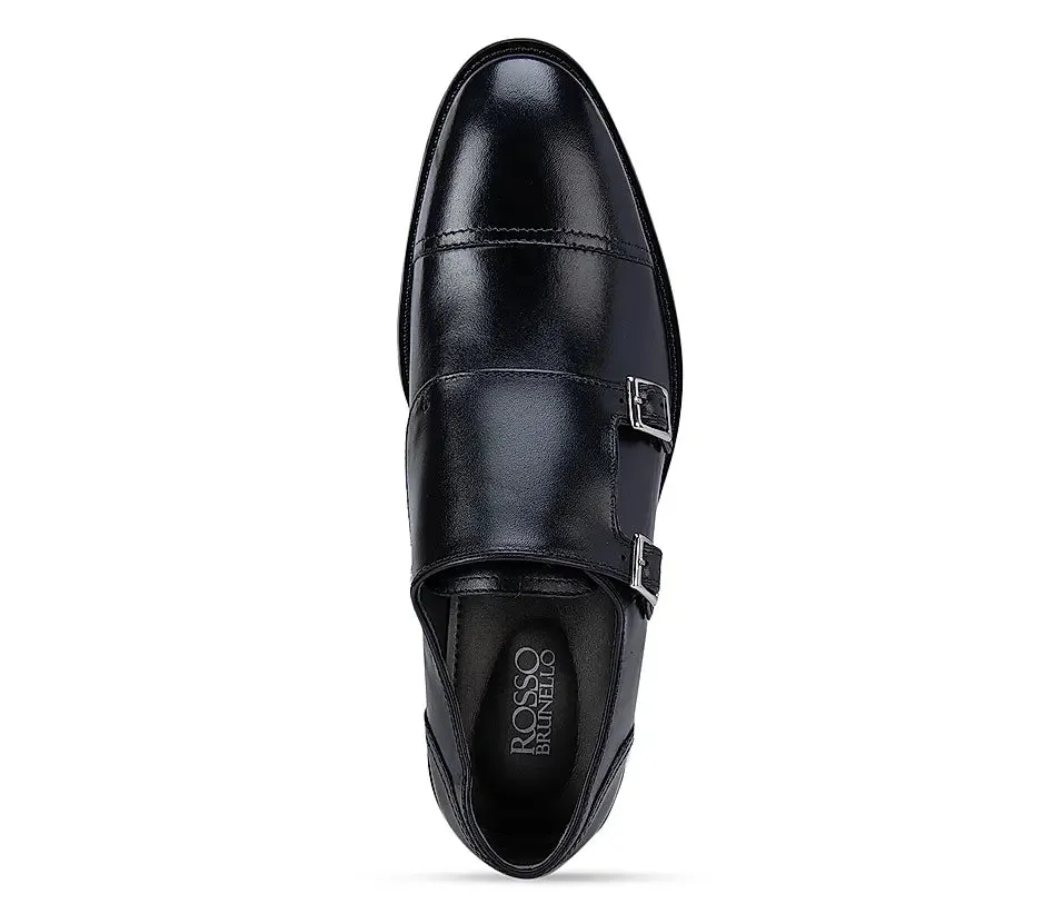 Black Plain Monk Straps