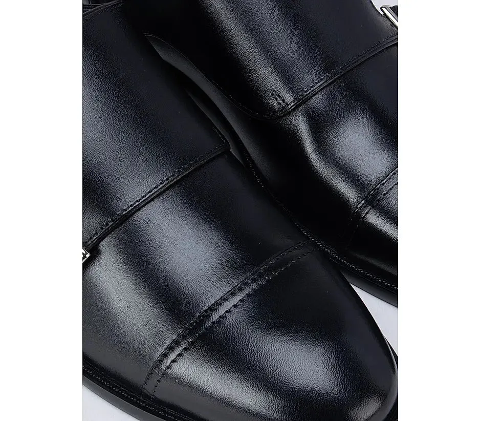 Black Plain Monk Straps