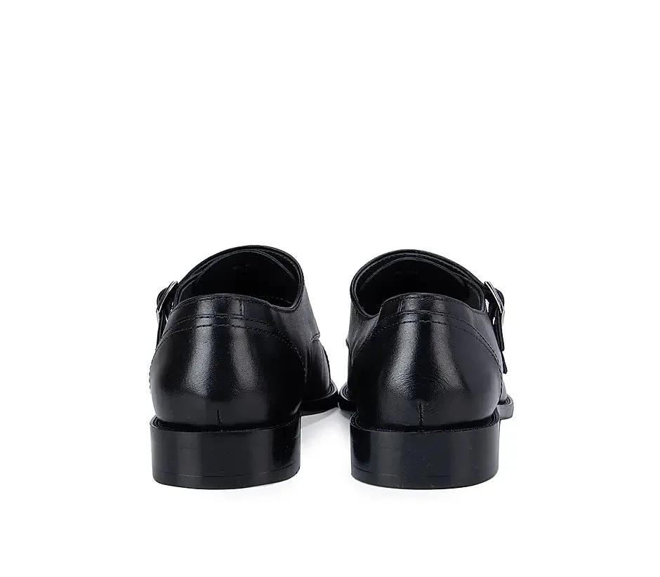 Black Plain Monk Straps