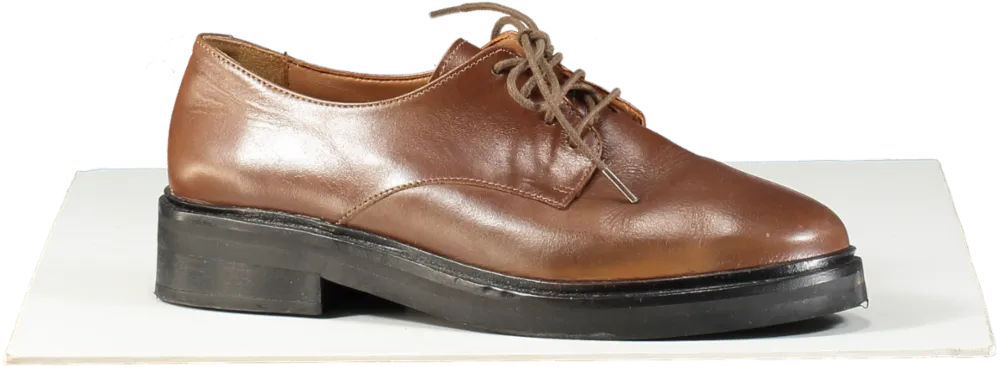 Bobbies Paris Brown Platform Sole Leather Derbies UK 6 EU 39 👠