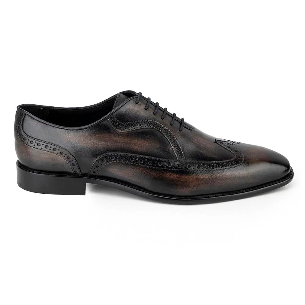 Brown Wooden Patina Finish Oxfords