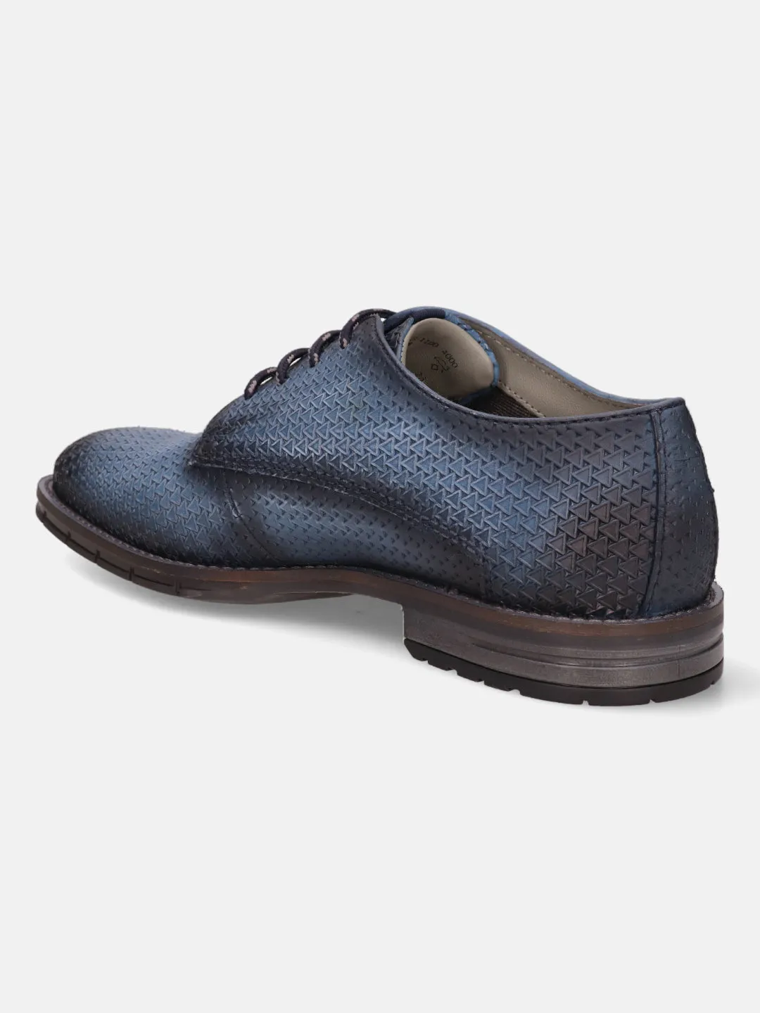 bugatti Blue Premium Leather Derby Shoes