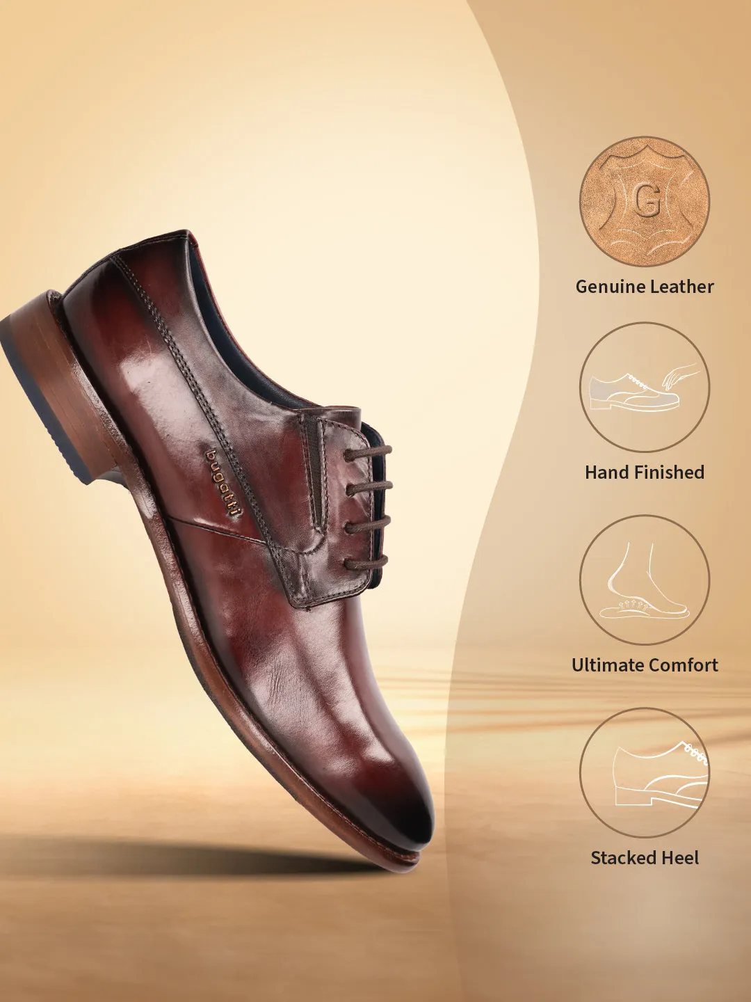 bugatti Bordo Premium Leather Derby Shoes