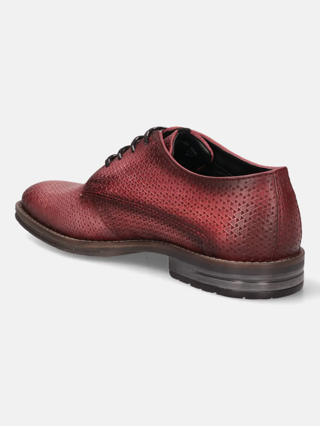 bugatti Red Premium Leather Derby Shoes