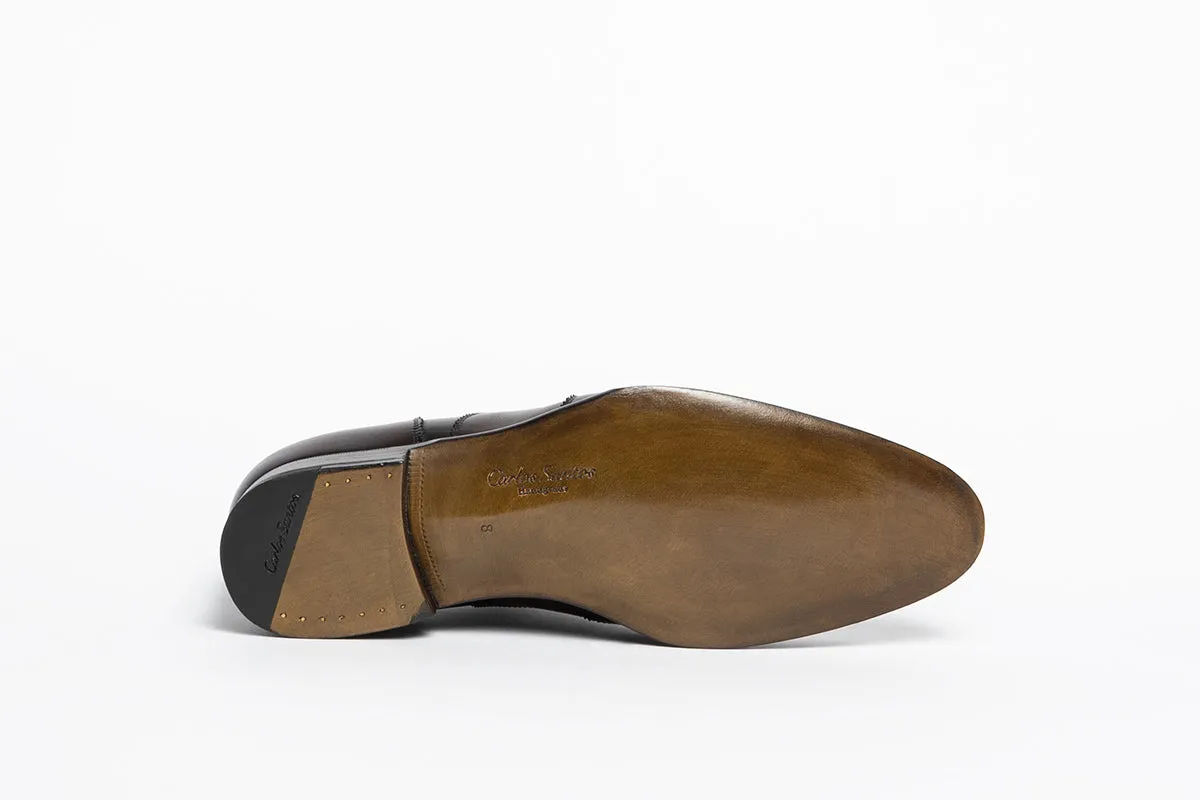 Carlos Santos CS14 Handgrade V-Front Derby In Bordo Shadow Patina