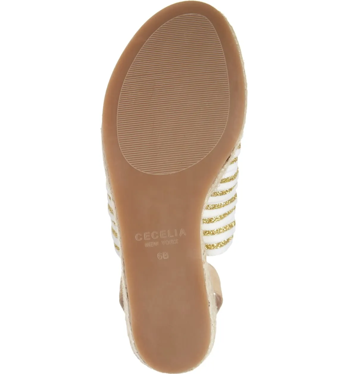 Cecelia New York Serena Espadrille Wedge WHITE GOLD TAN Platform Tie Up Sandals