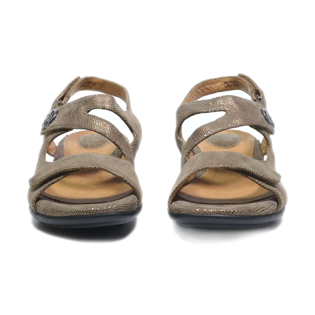 Clarks Flat Sandals Leather Brown Colour For Women