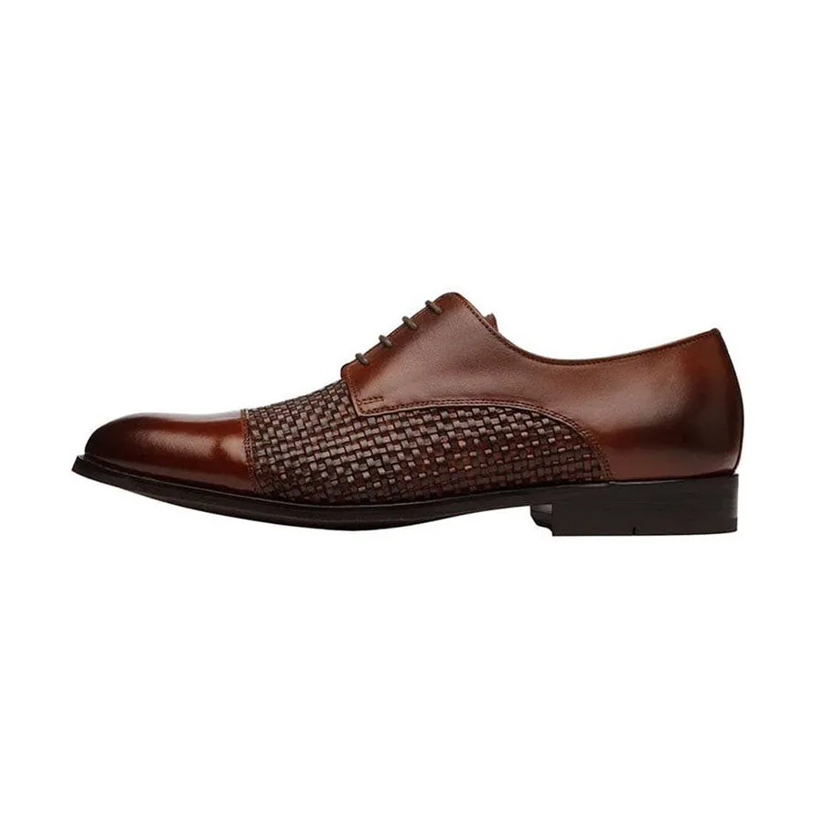 Cognac Braided Toecap Derbies