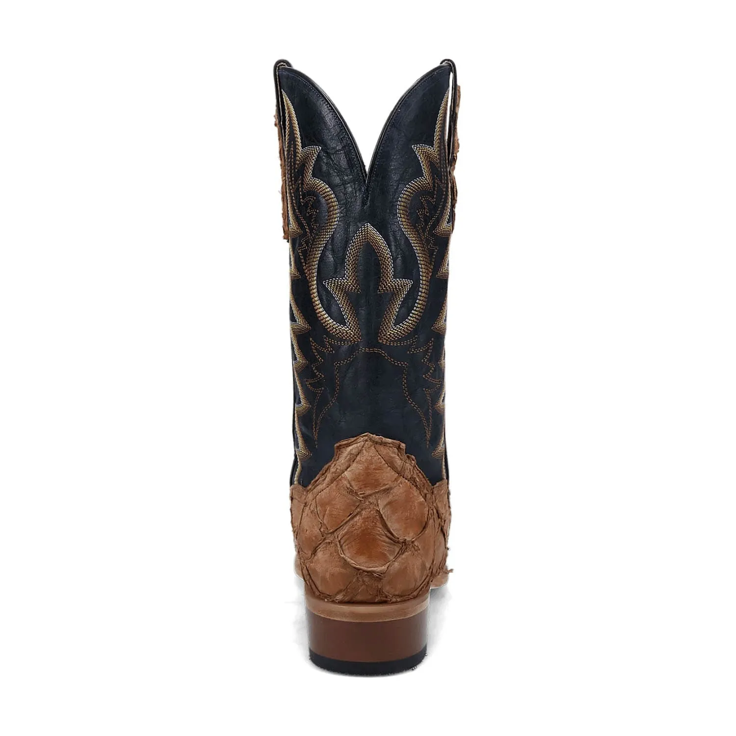 Dan Post Mens Riggs Tan/Dark Blue Leather Cowboy Boots