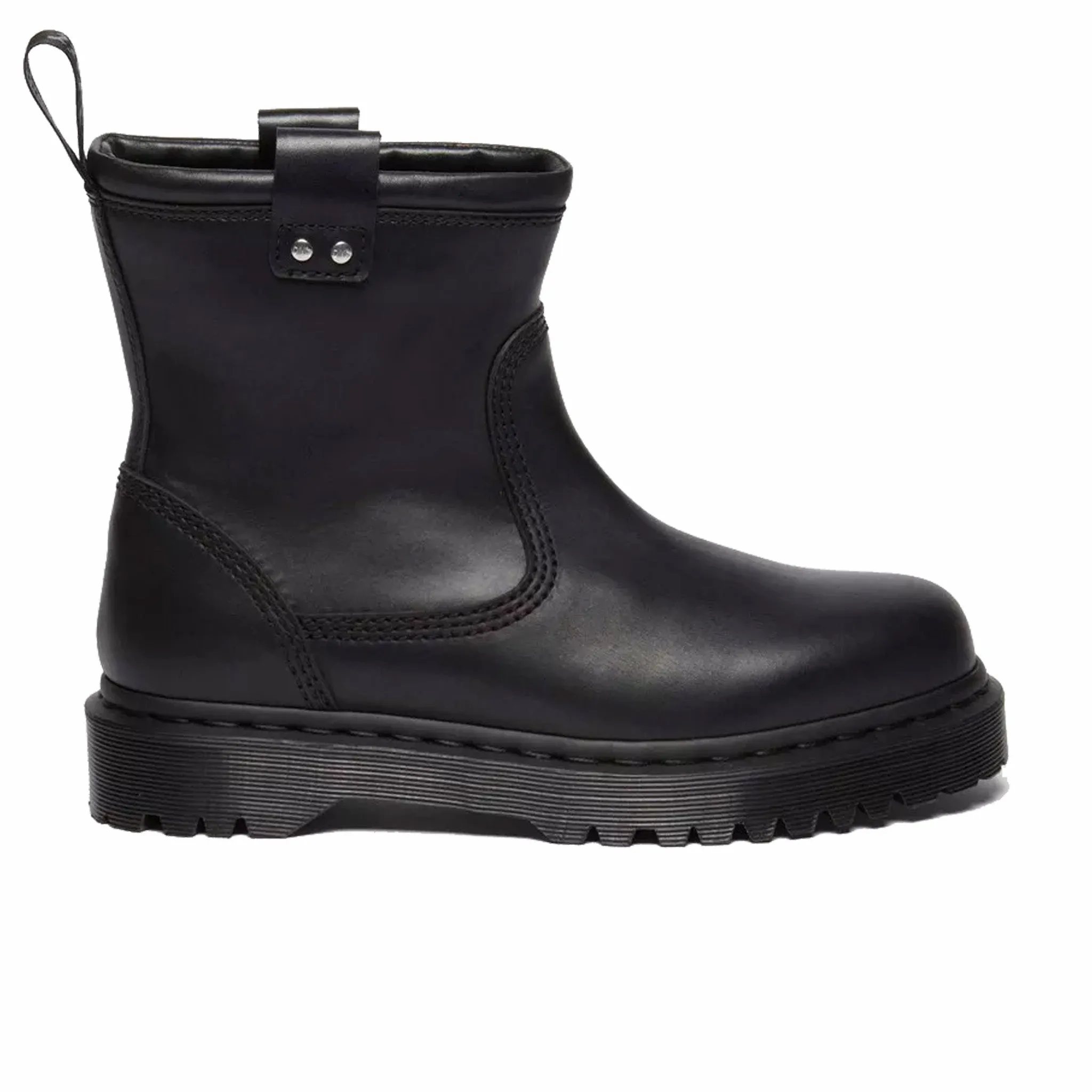 Dr. Martens Men's Anistone Lo Milled Nappa Leather Biker Boots - Wanama (Black)