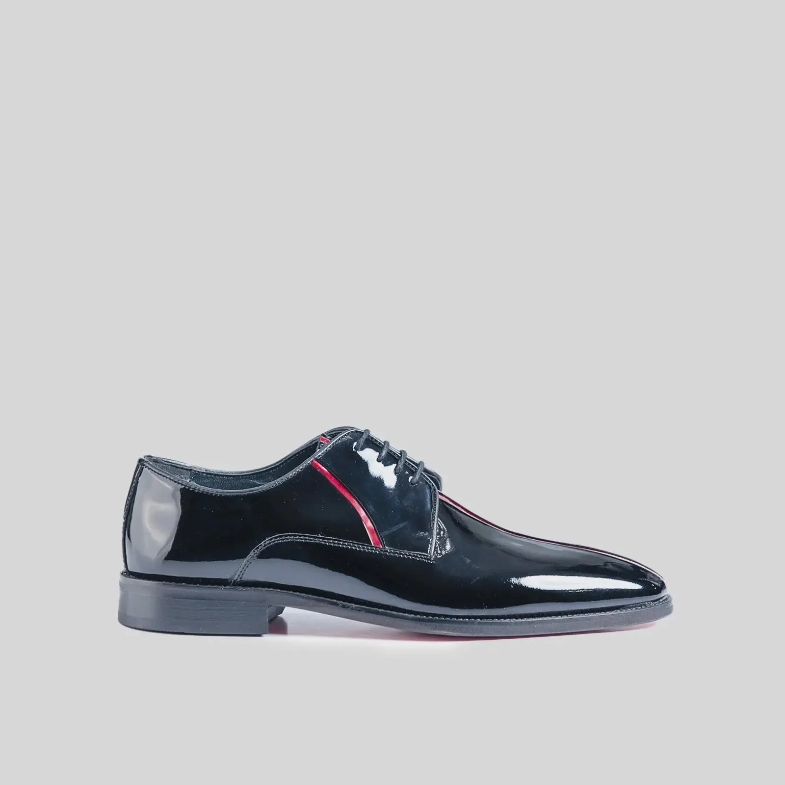 Dress Oxfords 2-690 Black Patent-Red