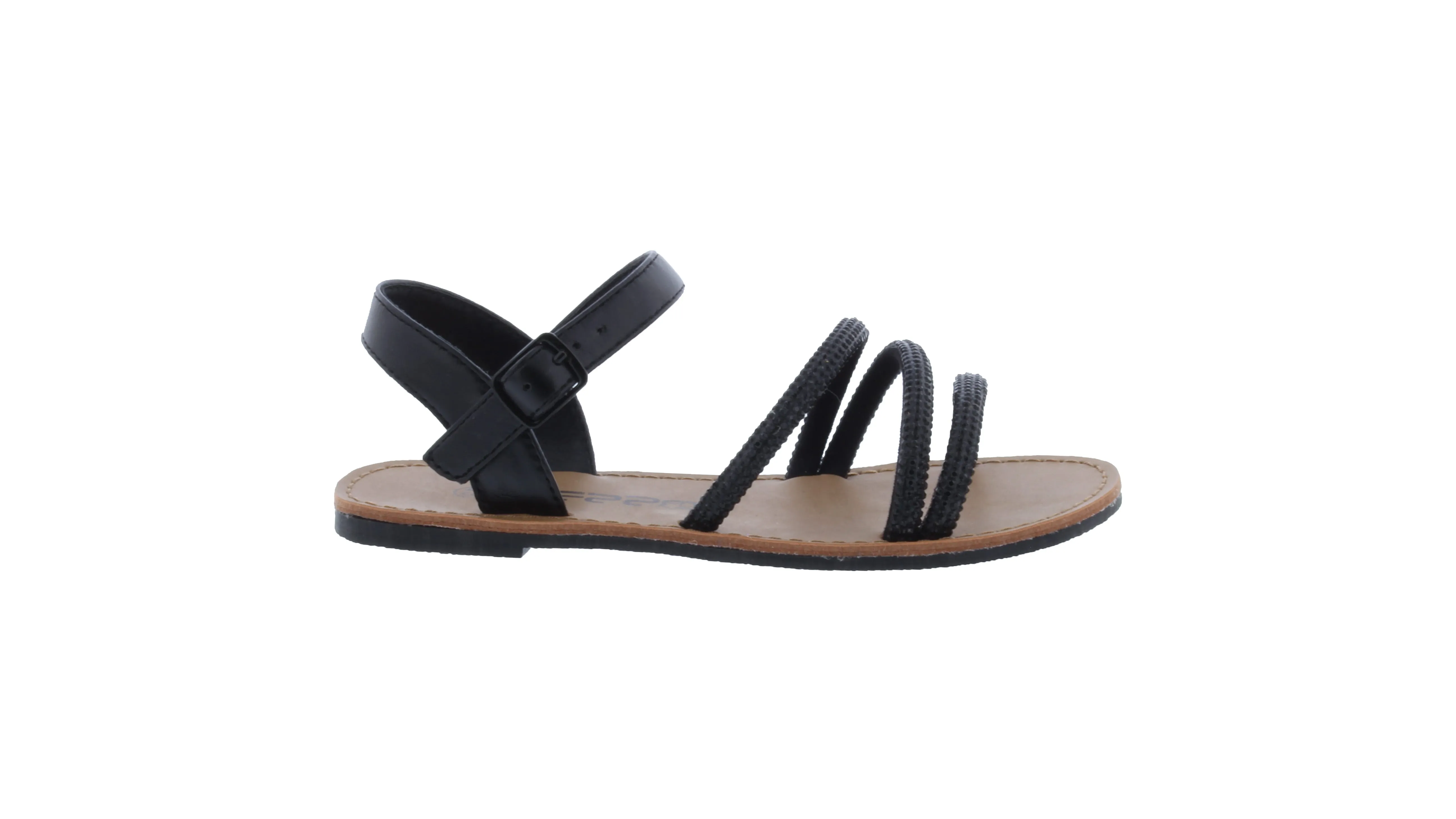 Girls Triple Rhinestone Strap Sandal