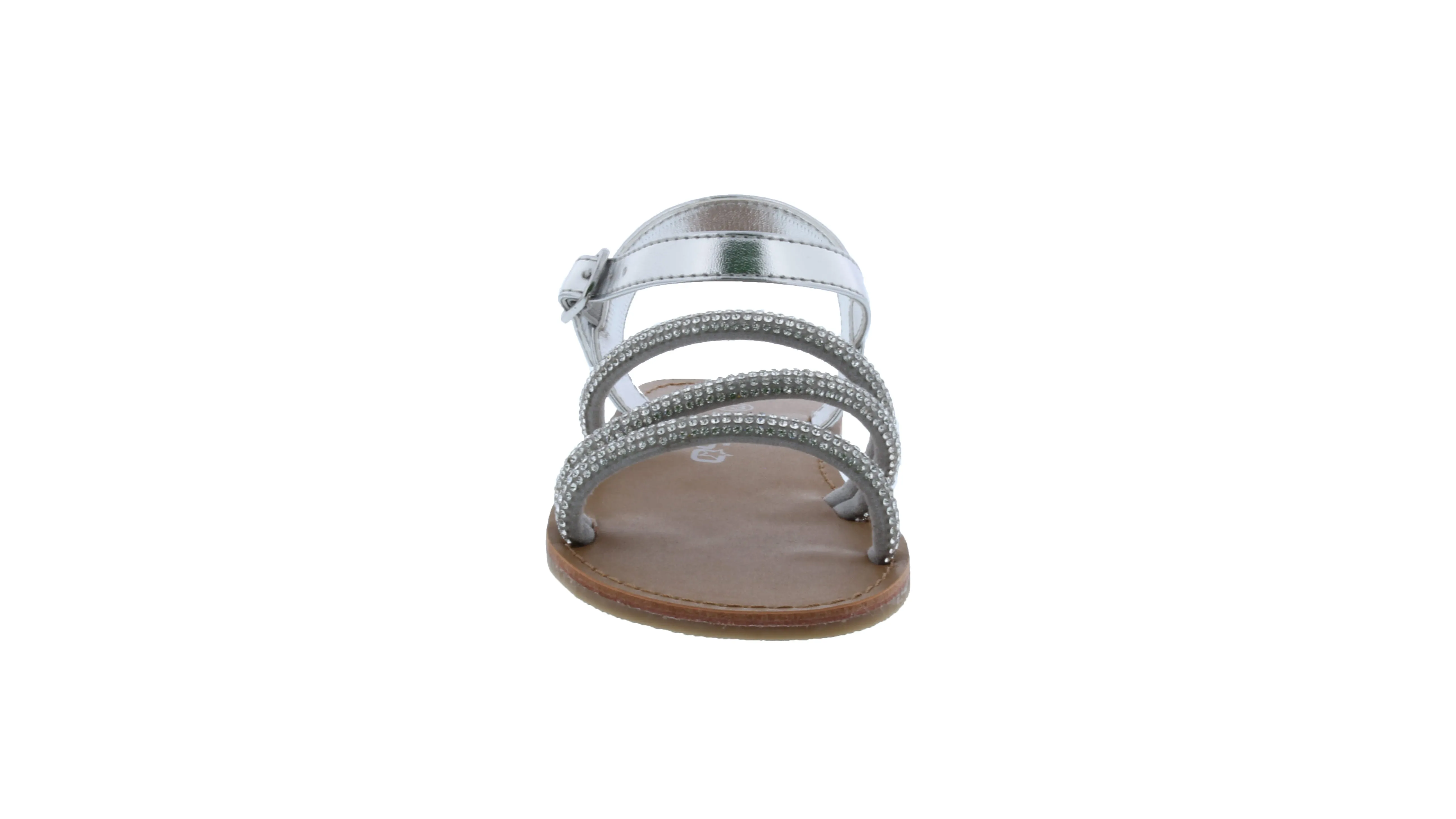 Girls Triple Rhinestone Strap Sandal