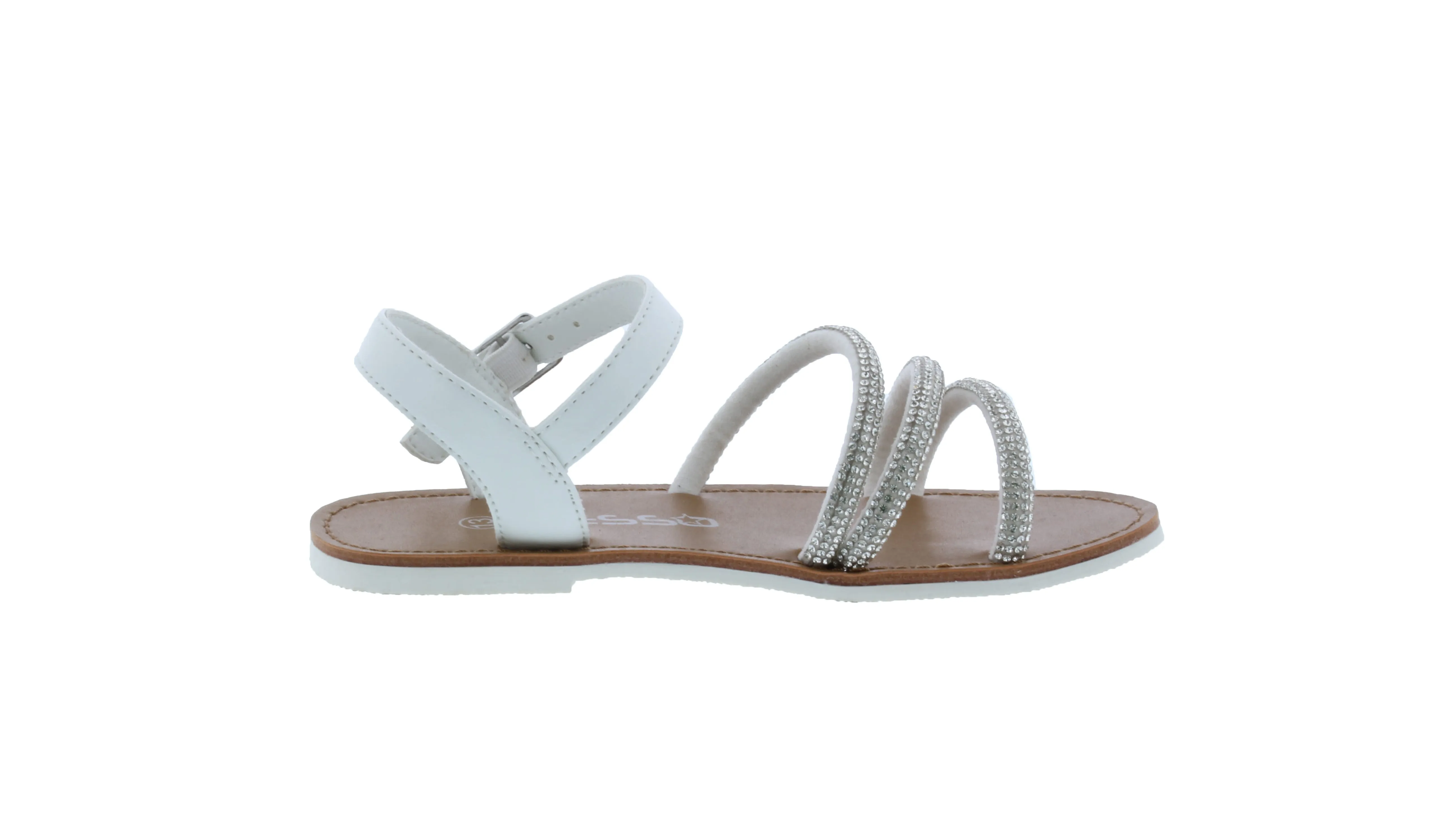 Girls Triple Rhinestone Strap Sandal