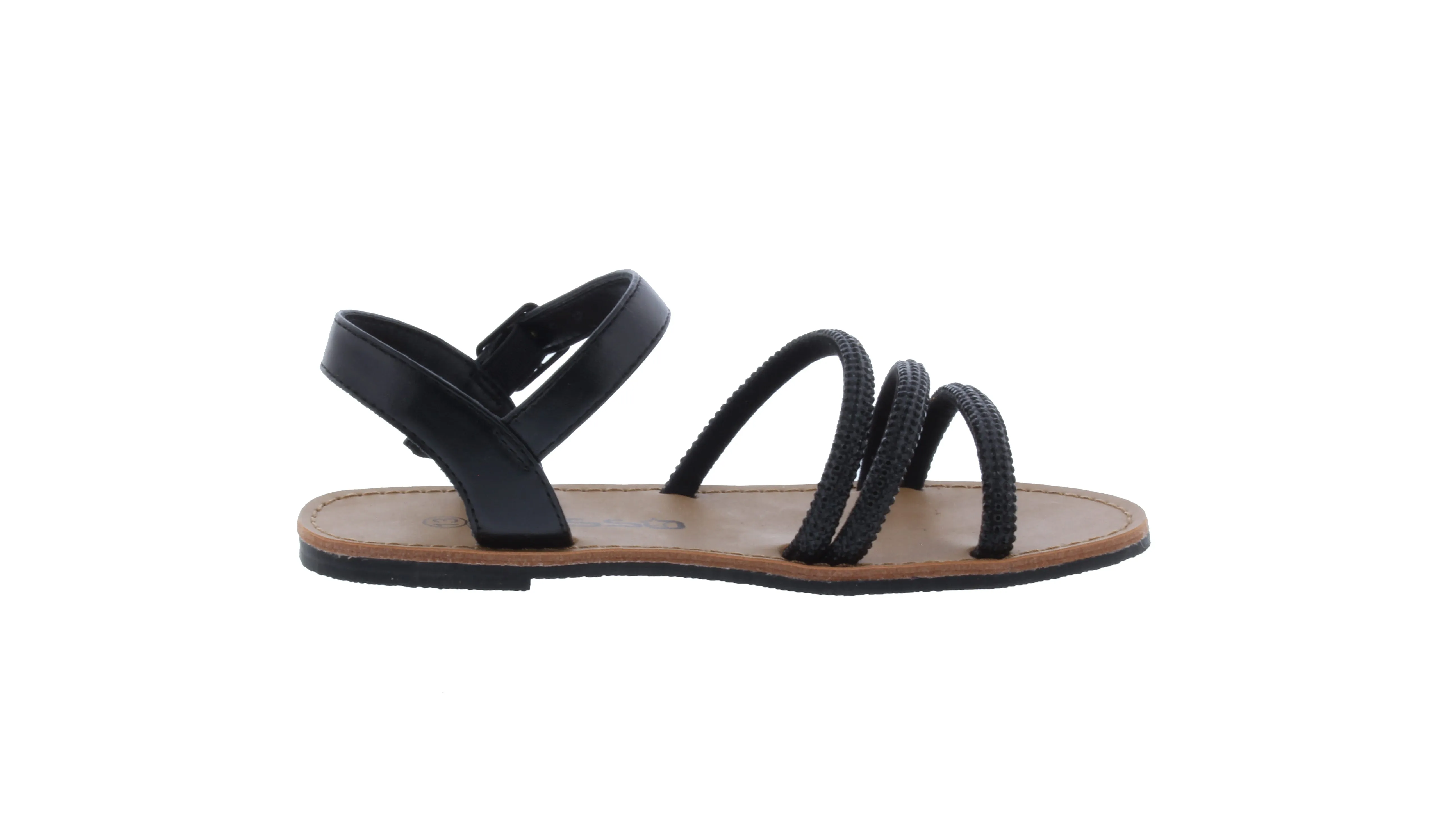 Girls Triple Rhinestone Strap Sandal