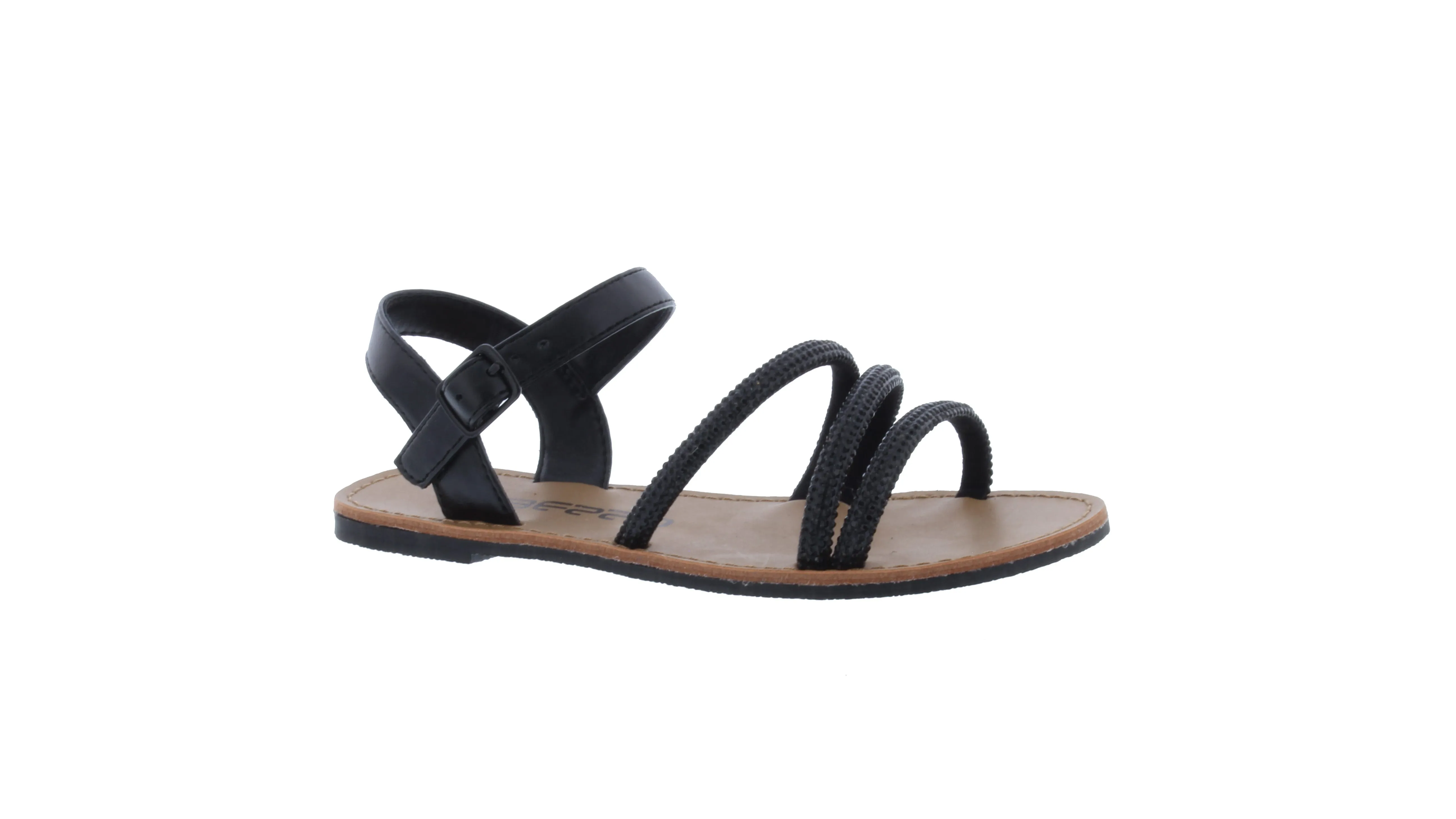 Girls Triple Rhinestone Strap Sandal