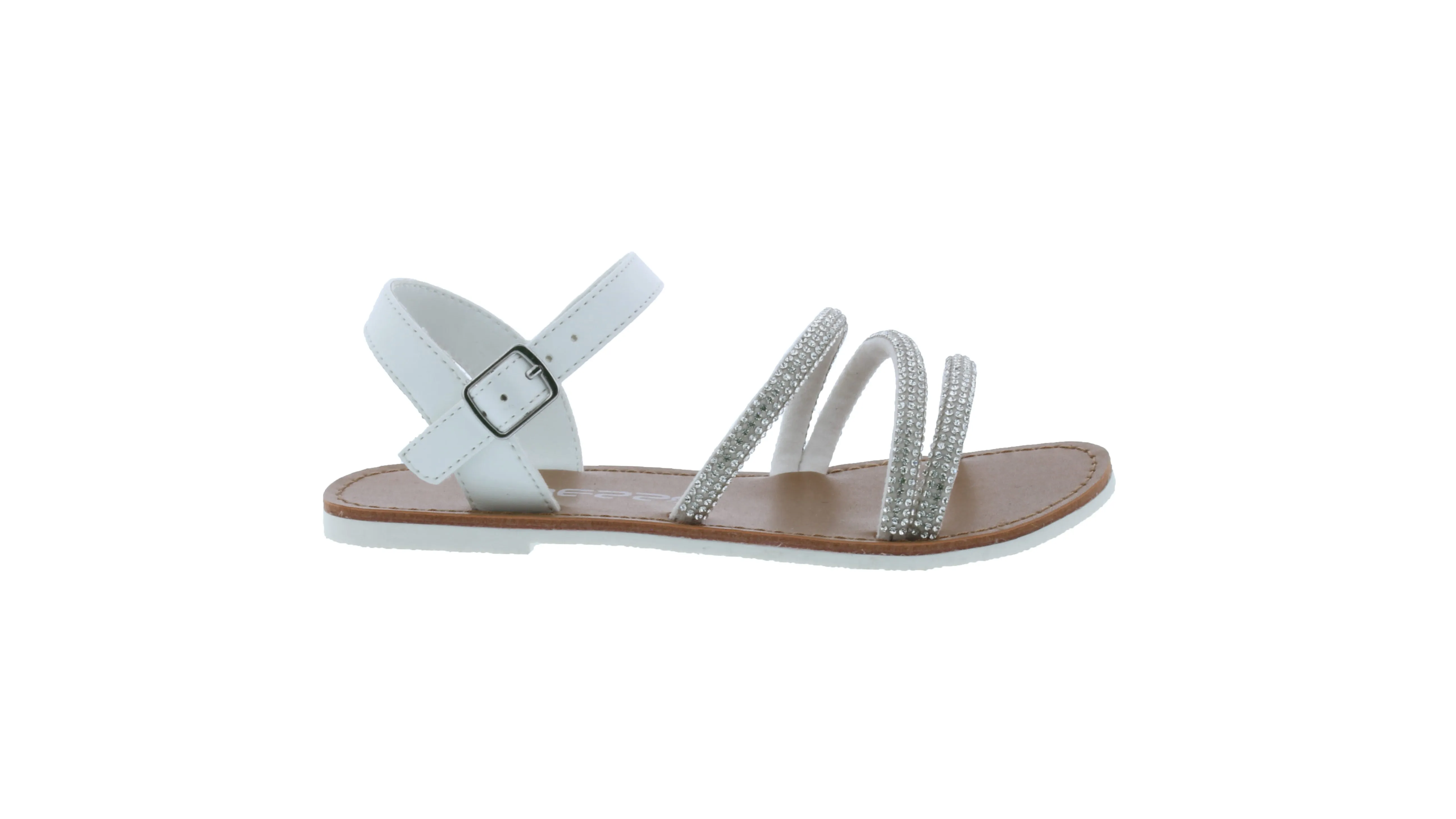 Girls Triple Rhinestone Strap Sandal
