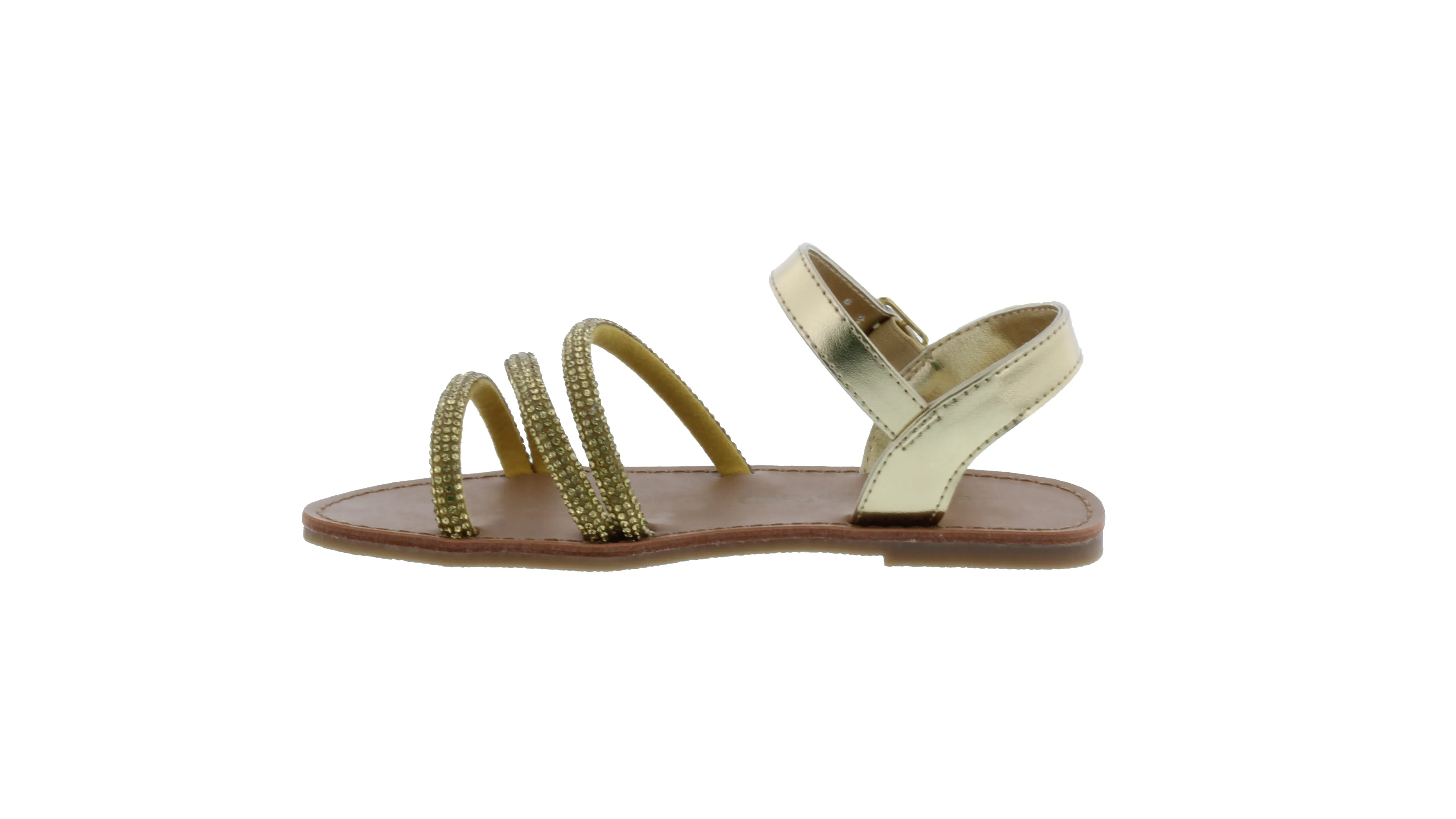 Girls Triple Rhinestone Strap Sandal