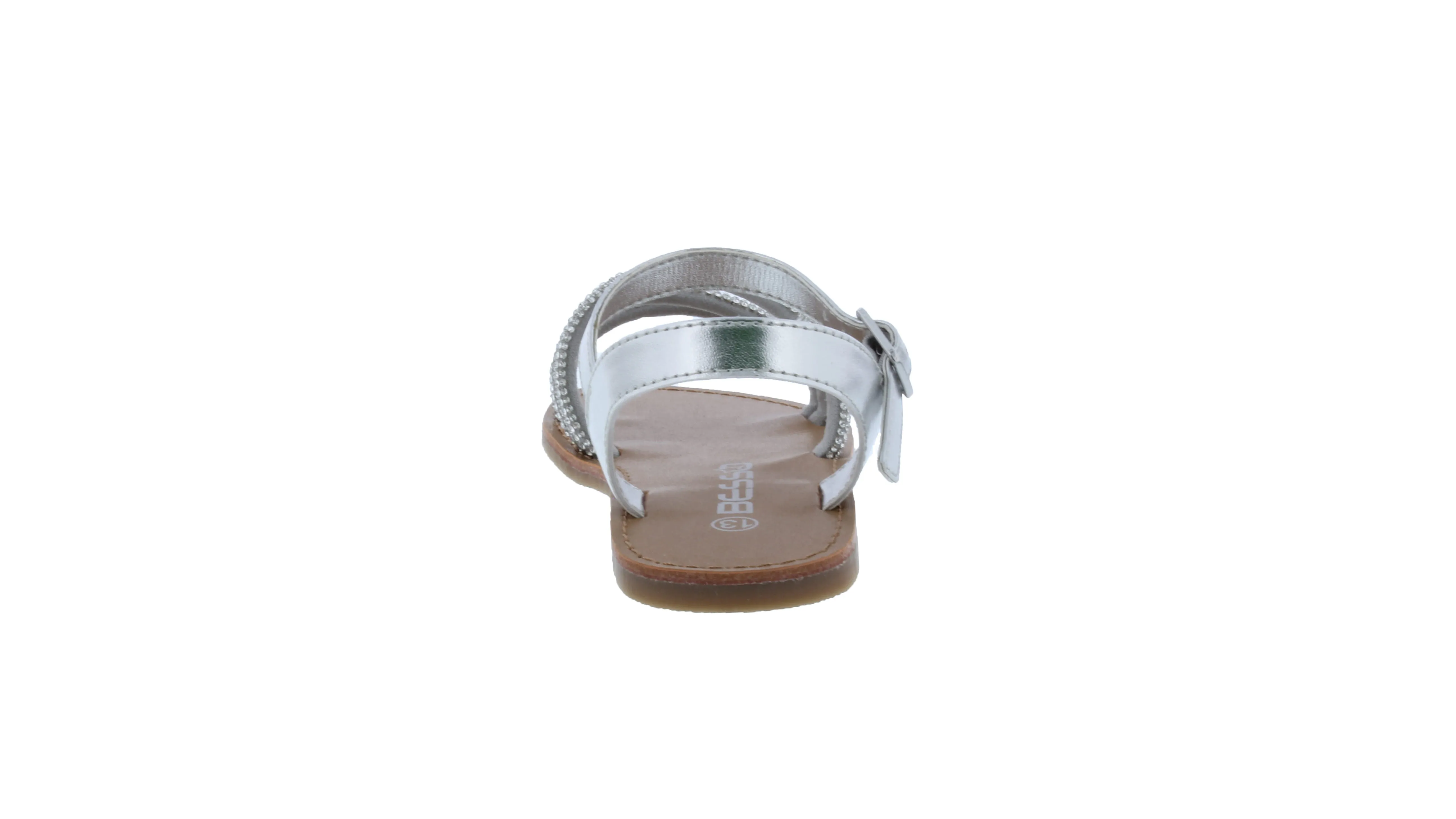 Girls Triple Rhinestone Strap Sandal
