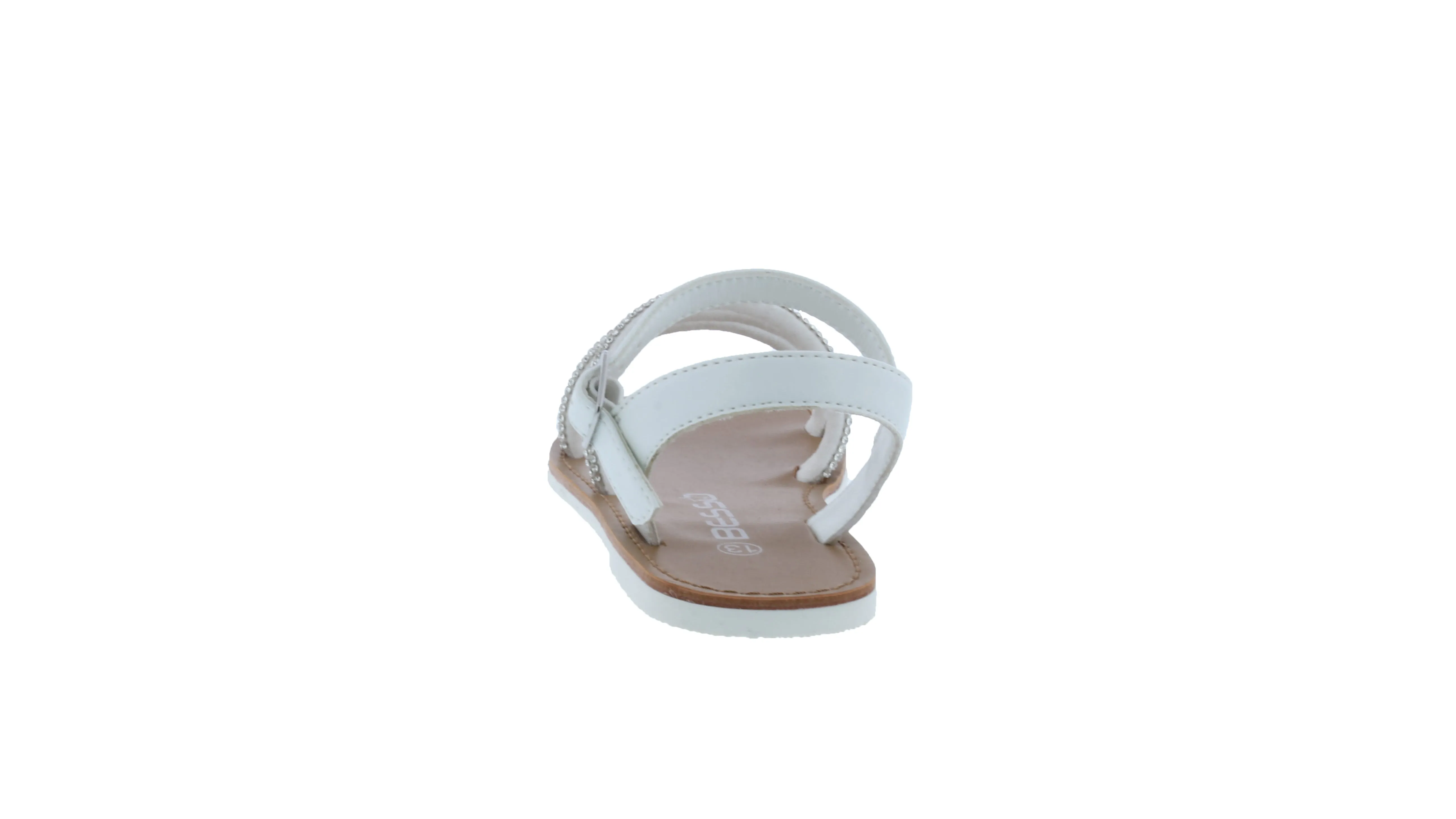 Girls Triple Rhinestone Strap Sandal