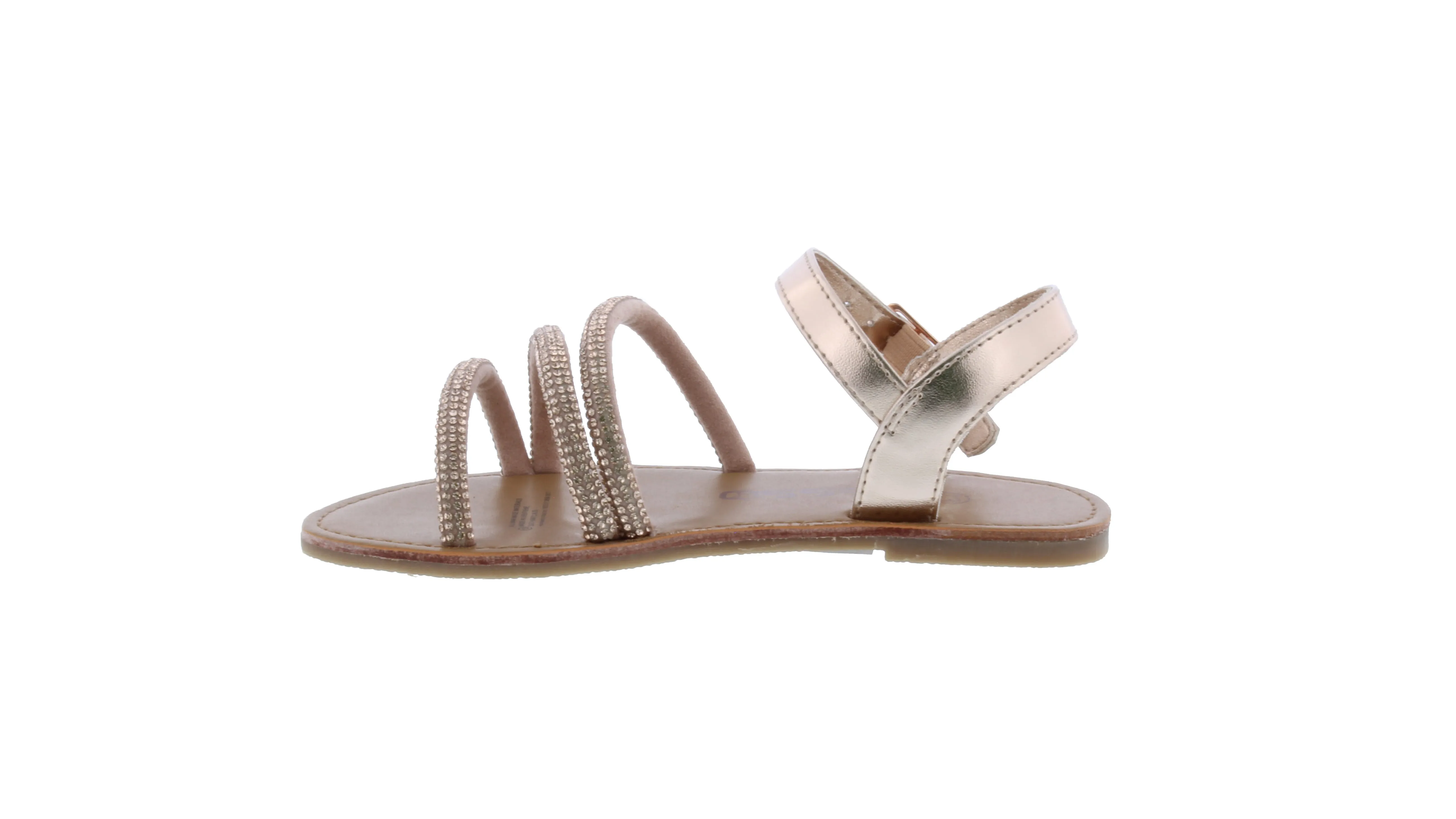 Girls Triple Rhinestone Strap Sandal