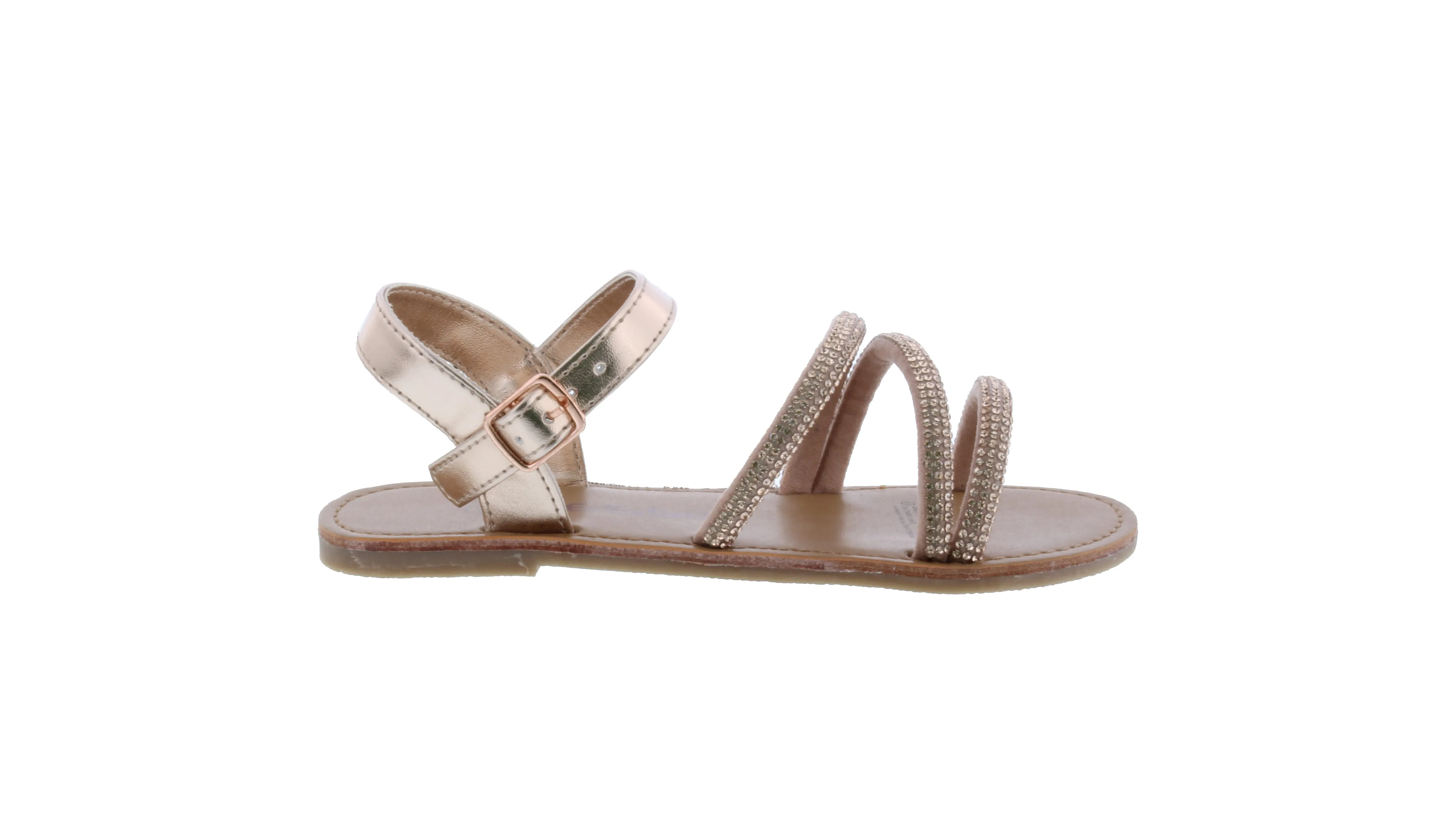 Girls Triple Rhinestone Strap Sandal