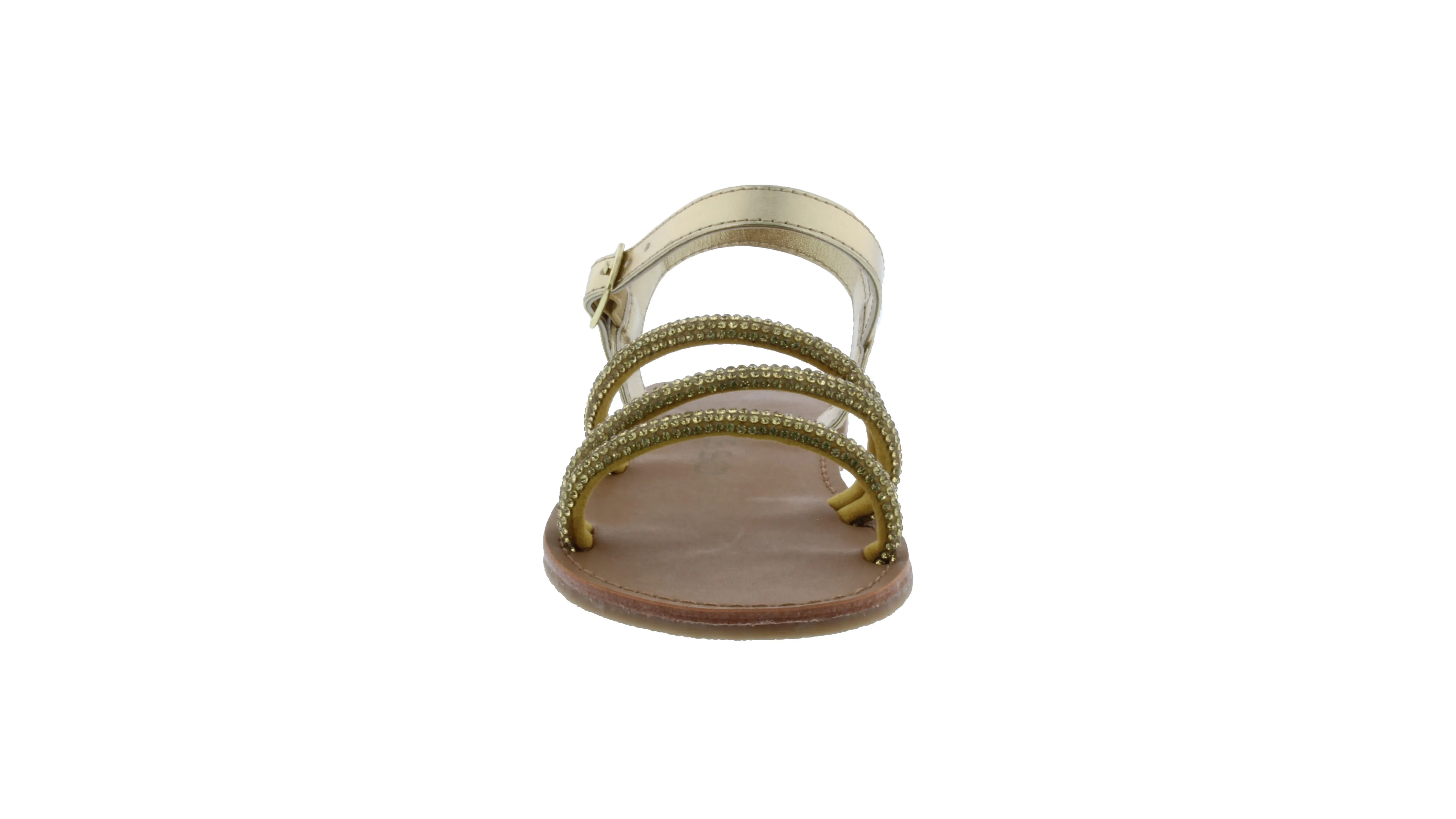 Girls Triple Rhinestone Strap Sandal
