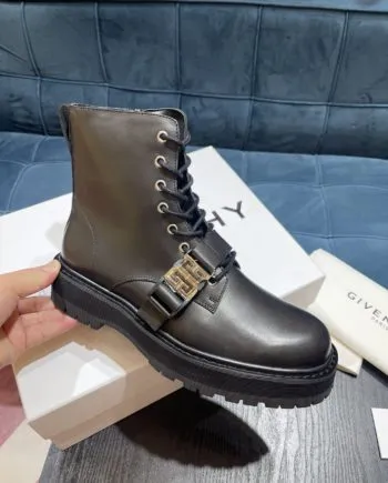 Given Squared Derbies With 4G Buckle Boots Black For Men GVC