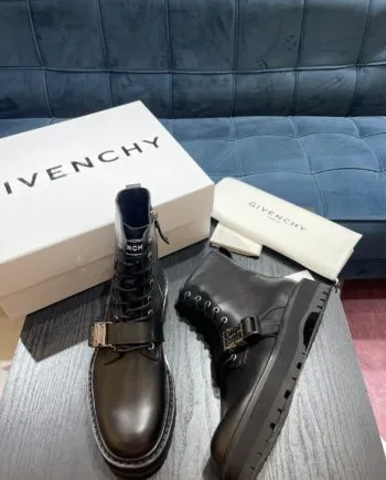 Given Squared Derbies With 4G Buckle Boots Black For Men GVC