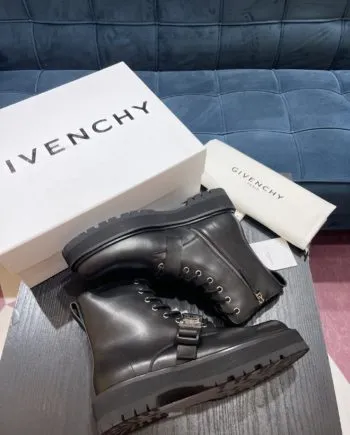 Given Squared Derbies With 4G Buckle Boots Black For Men GVC