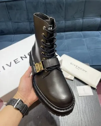 Given Squared Derbies With 4G Buckle Boots Black For Men GVC