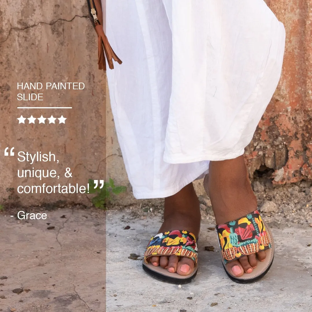 Hand-Painted Slide Sandal