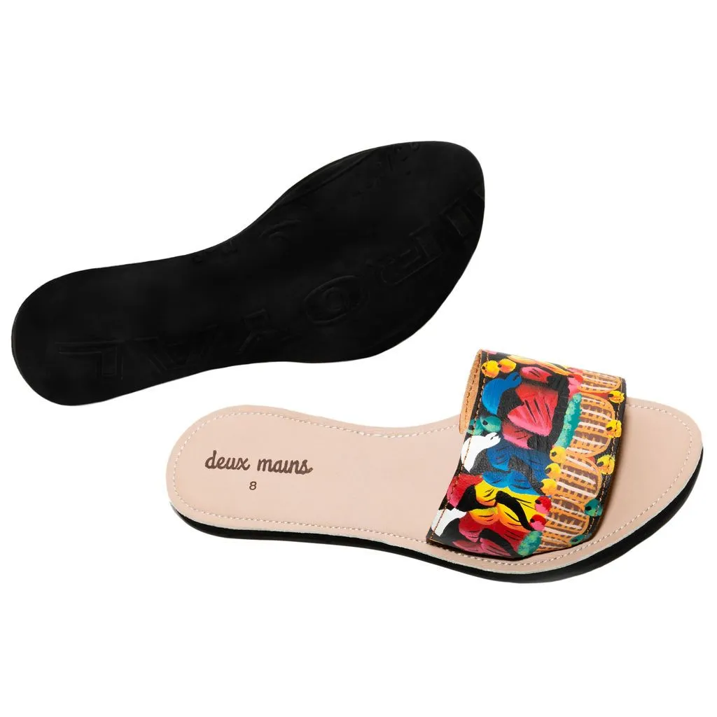 Hand-Painted Slide Sandal