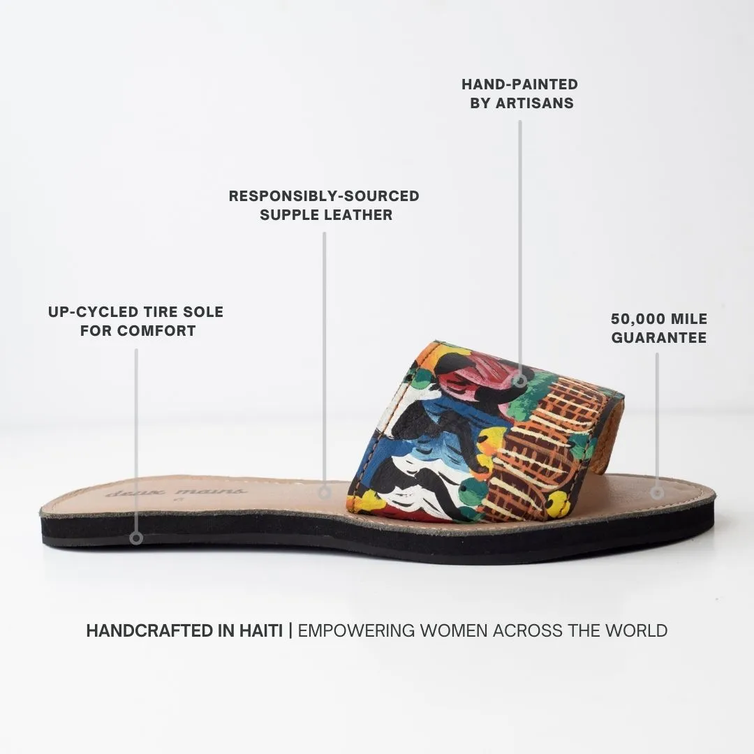 Hand-Painted Slide Sandal