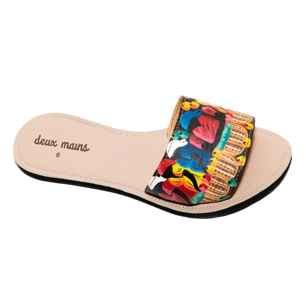 Hand-Painted Slide Sandal