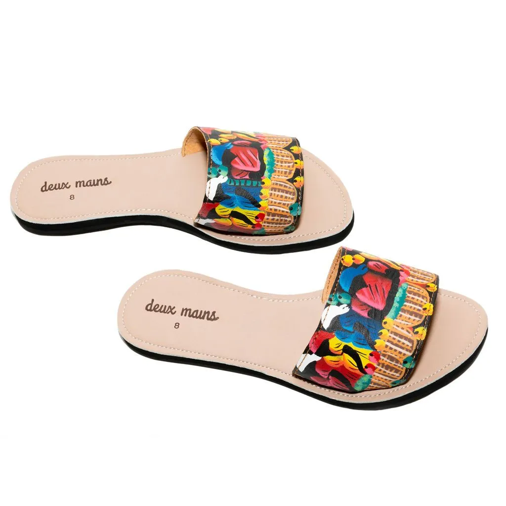 Hand-Painted Slide Sandal