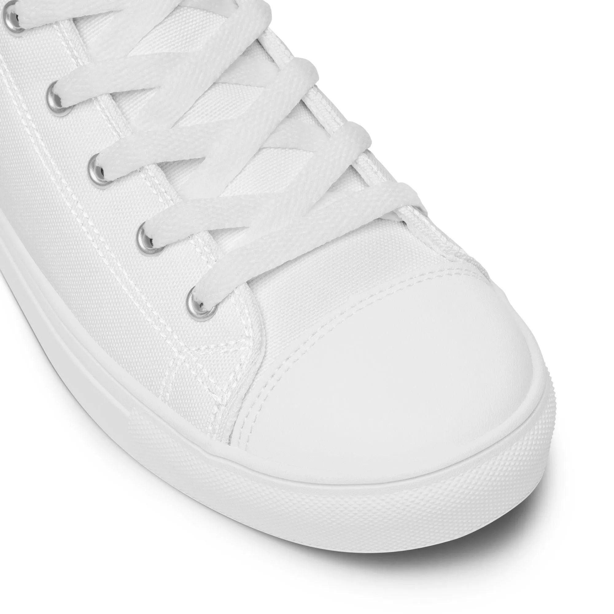 iSAW Womens White / White Black High-Top Canvas Shoes
