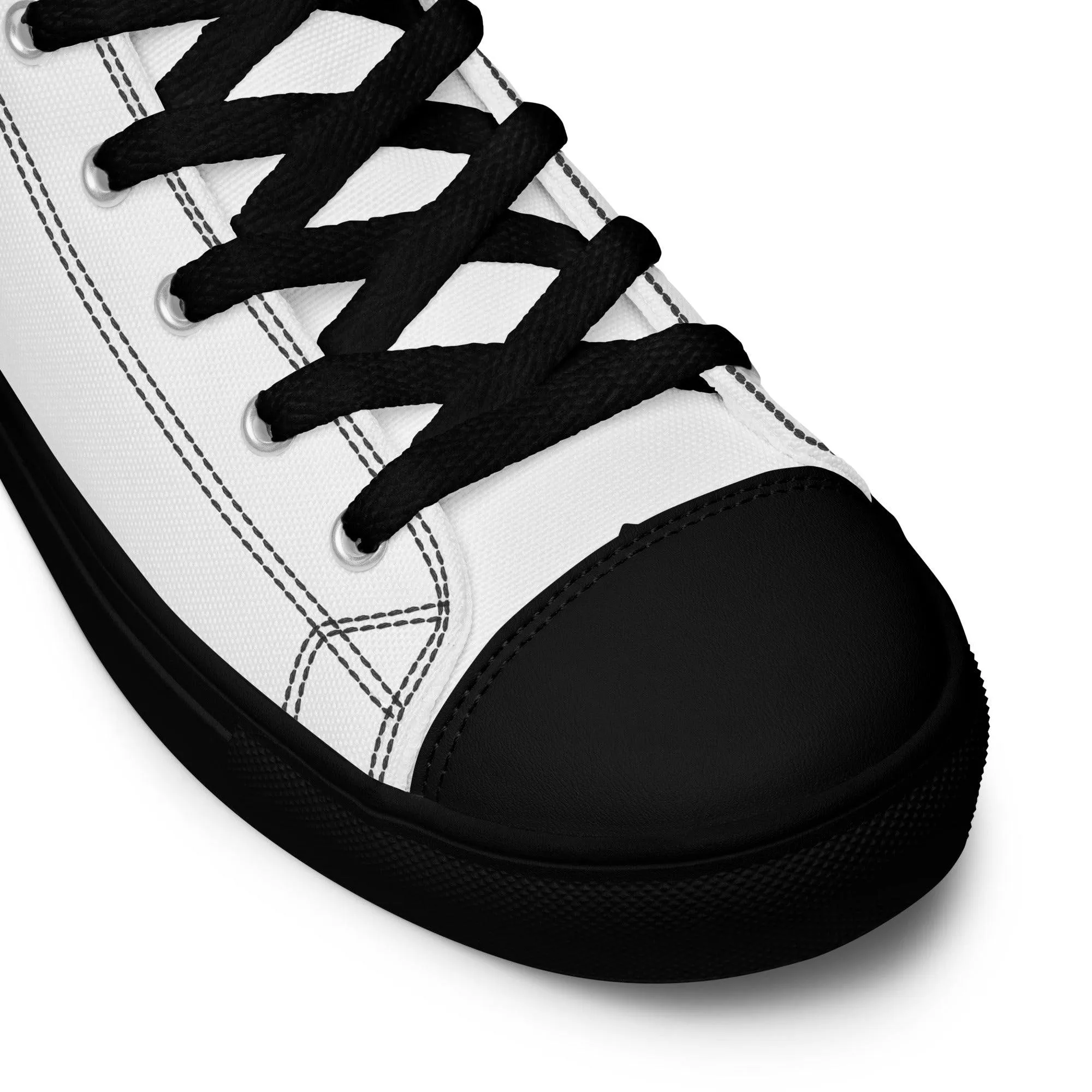 iSAW Womens White / White Black High-Top Canvas Shoes