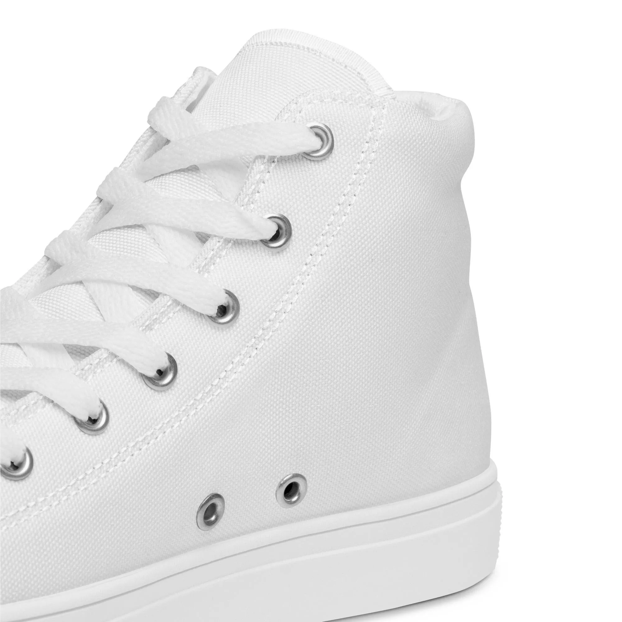 iSAW Womens White / White Black High-Top Canvas Shoes